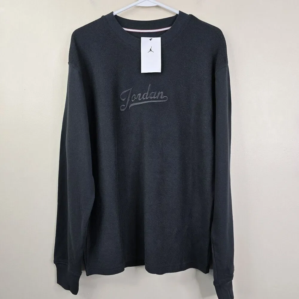 NEW Air Jordan Mens Crewneck Long Sleeve Embroidered Stitch Sweatshirt Small